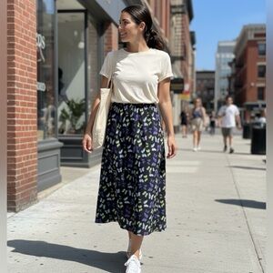 Butterfly skirt, long skirt, silky feel size 16, Vintage